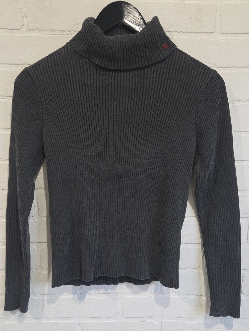 Ralph Lauren Charcoal Ribbed Turtleneck Sweater
